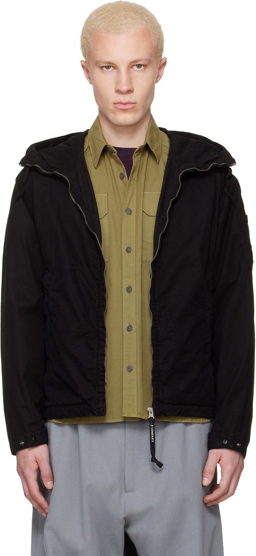 Black Micro-Reps Hooded Lens Jacket