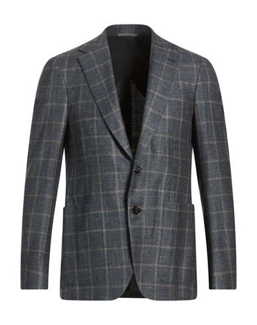Man Blazer Slate blue Size 40 Wool, Silk, Linen