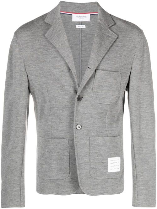 Single-breasted button-fastening blazer - Grey