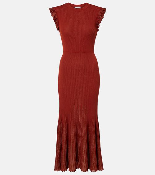Noelle knitted lamé midi dress