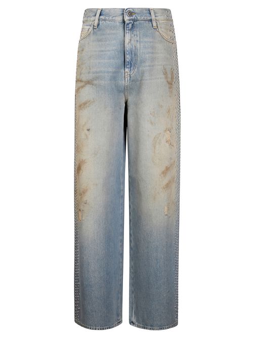 Boyfriend Denim Jeans with Side Studs