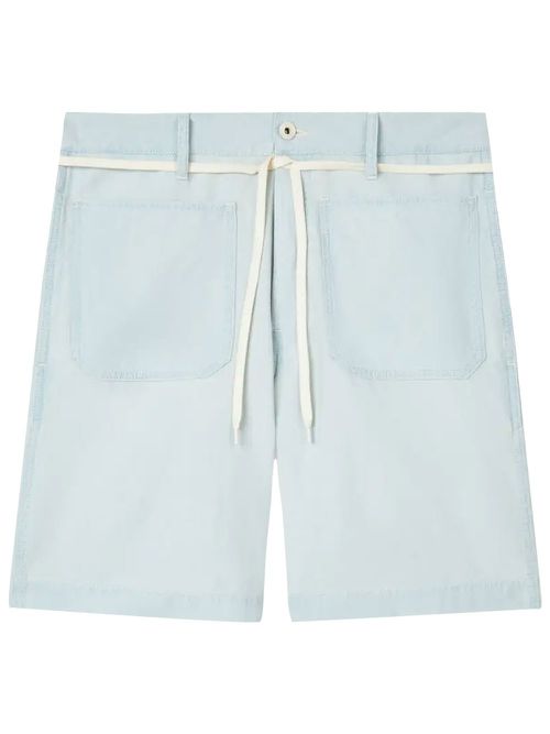 Straight Shorts In Stone Bleach Chambray