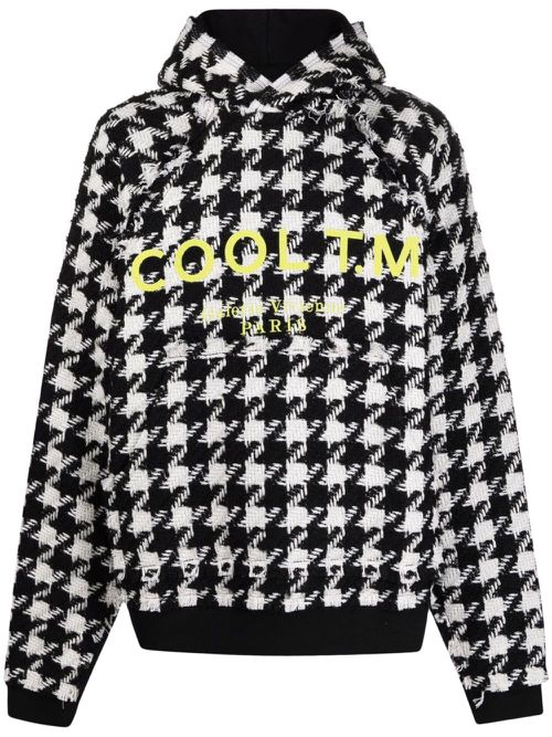 Houndstooth hoodie - Black