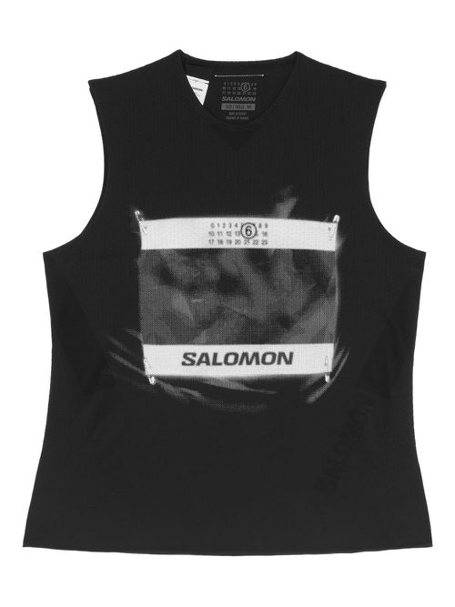 MM6 Maison Margiela X Salomon x Salomon logo-print tank top - Black