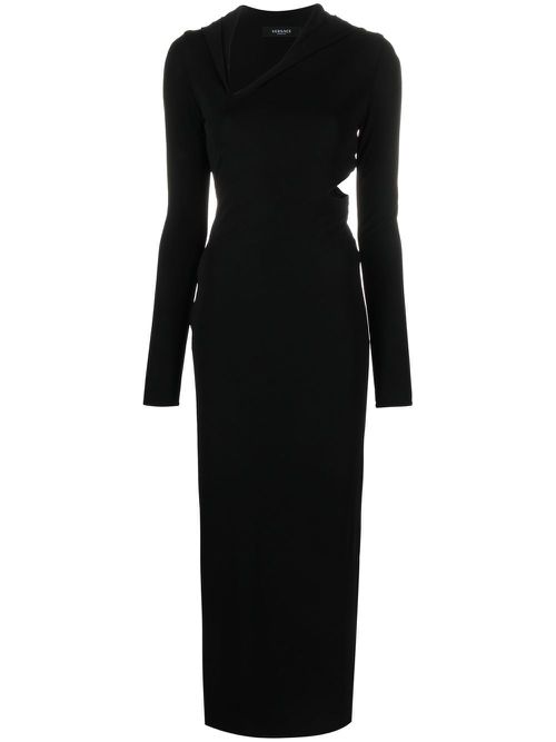 Cut-out hooded maxi dress - Black
