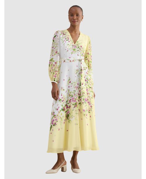 Women's Ariel Silk Dress - Yellowmulti
