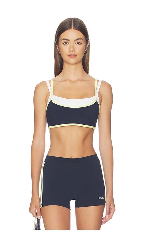 FORM Contrast Layered Sports Bra in Navy. - M also in