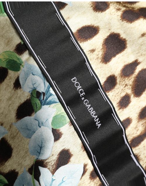 Leopard-Print Silk Satin Mini Dress — Multicolor