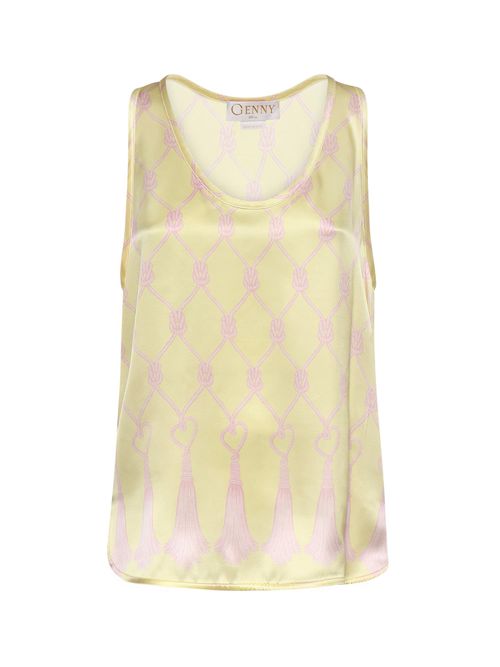 Silk Top With Tassel Print