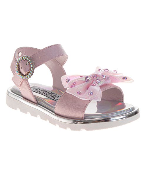Girls Rhinestone Bow Sandals - Pink