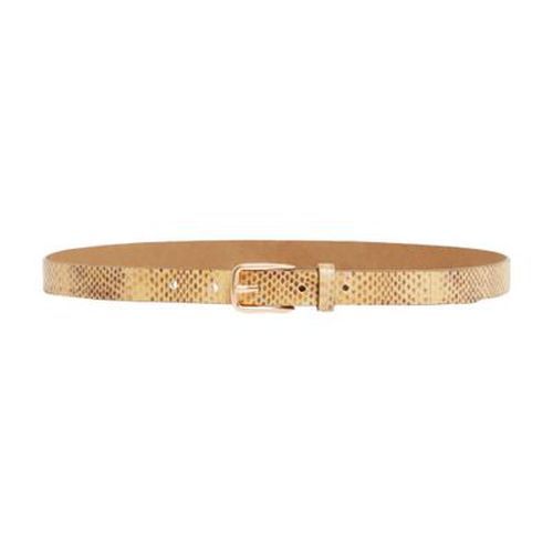 Snakeskin print leather belt