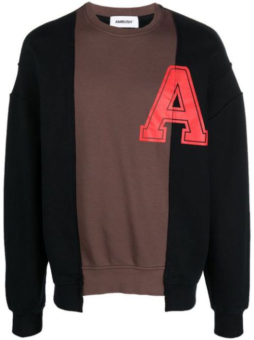 Letter-print long-sleeve sweatshirt