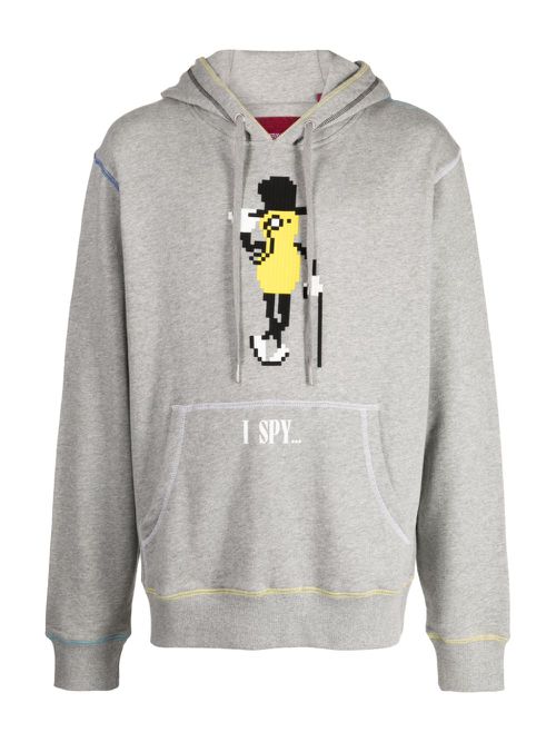 I Spy graphic-print cotton hoodie - Grey