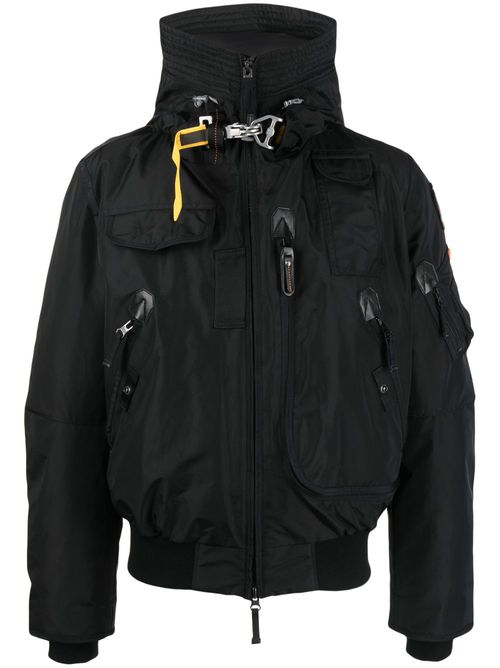 Logo-patch hooded jacket - Black