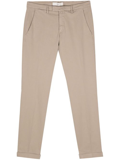 Twill tapered-leg trousers - Neutrals