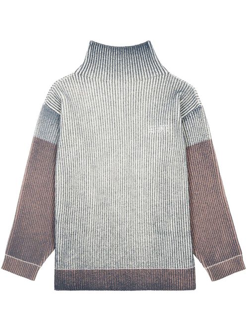 Logo-print ribbed jumper - White