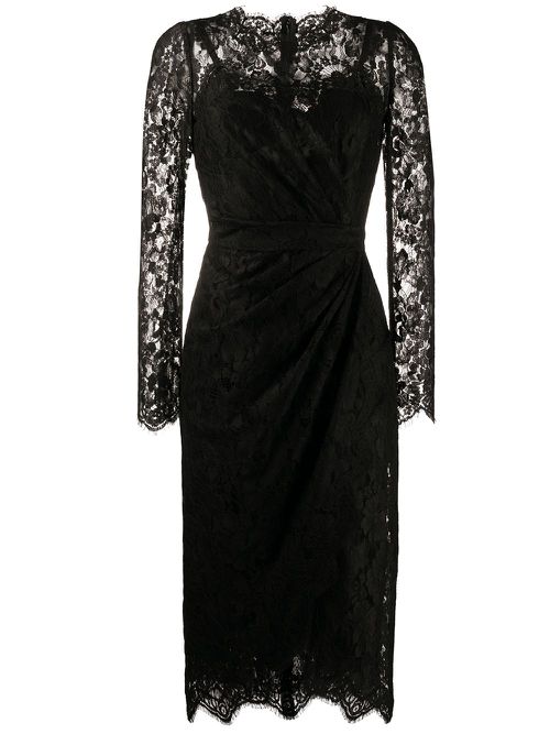 Lace fitted dress - Black