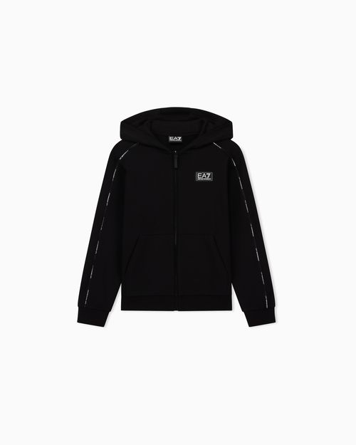 Logo Series Boy cotton-blend hooded zip-up sweatshirt