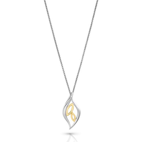 Orphelia 'Charlotte' WoMens 925 Sterling Silver Chain with Pendant - Silver/Gold ZH-7523 - Silver & Gold - One Size
