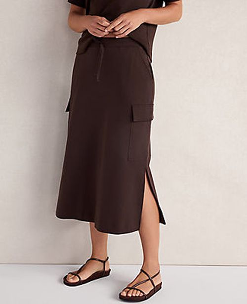 Ann Taylor Haven Well Within Organic Cotton Interlock Cargo Skirt