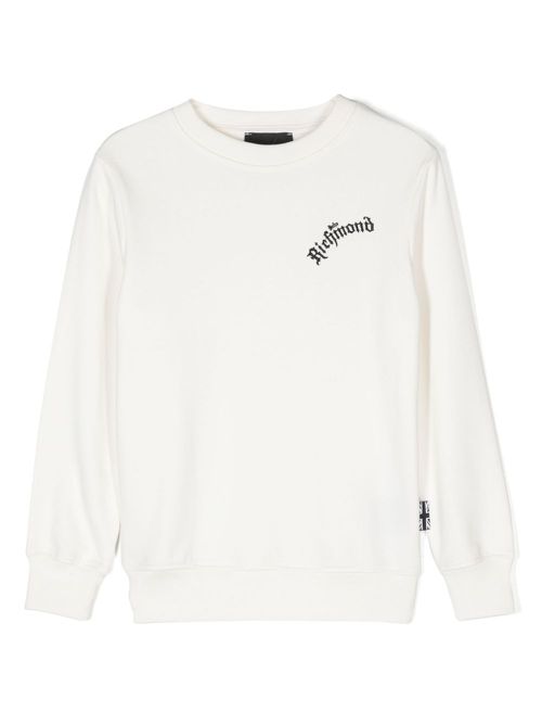 Logo-embroidered sweater - White