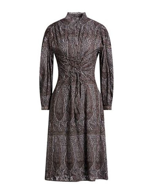 Woman Midi dress Grey Size L Cotton