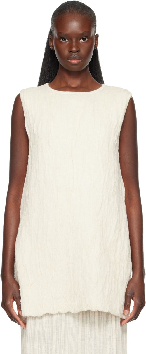 Off-White Gauze Apron Shell Tank Top