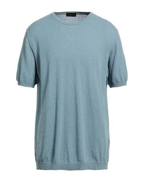 Man Sweater Slate blue Size 44 Cotton, Polyamide