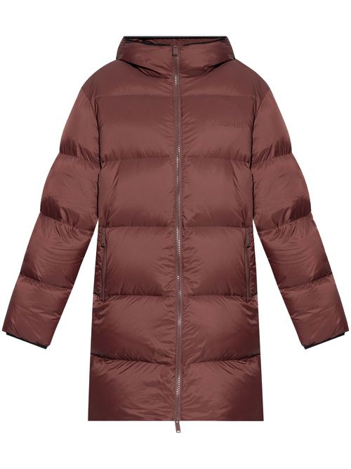 Logo-print padded coat