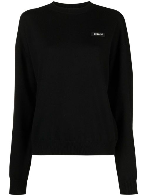 Logo-print long-sleeve jumper - Black