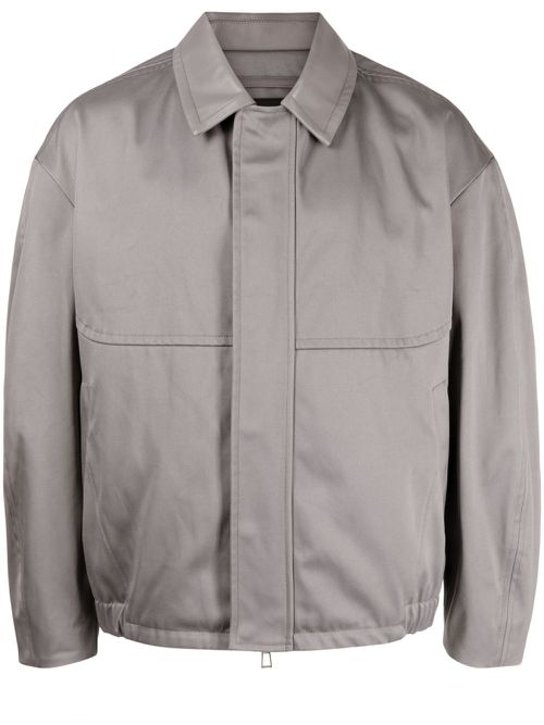 Drop-shoulder padded bomber jacket - Grey