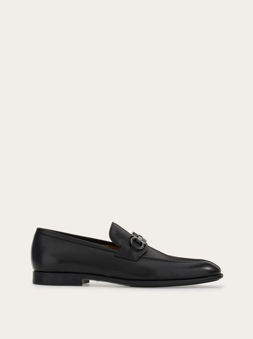 Men Moccasin with Gancini ornament Black