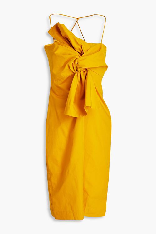 Knotted cotton-poplin dress