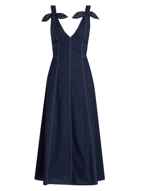 Women's Caprice Cotton Denim A-Line Midi-Dress - Maritime Blue