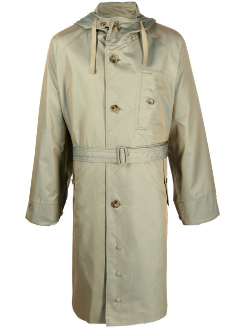 Metallic-finish trench coat - Green