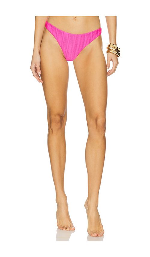 MILLY Margot Textured Chevron Bikini Bottom in Fuchsia. -  XS also in L