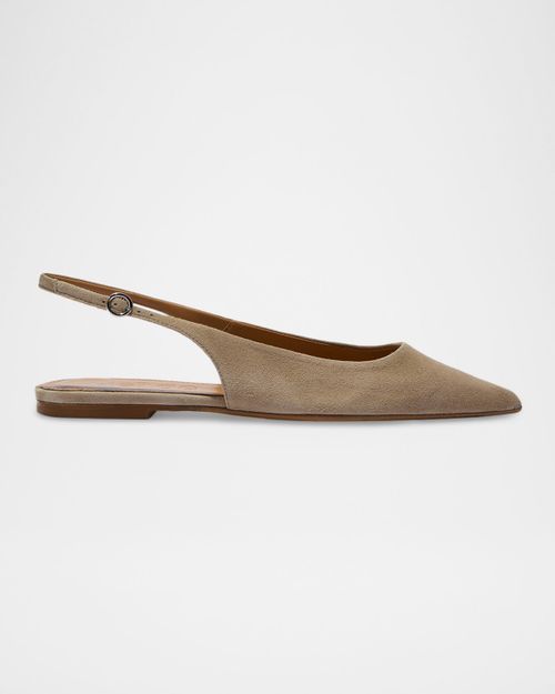 Annora Kid Suede Slingback Flats