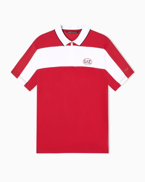 Tennis Pro zip-up polo shirt in VENTUS7 technical fabric