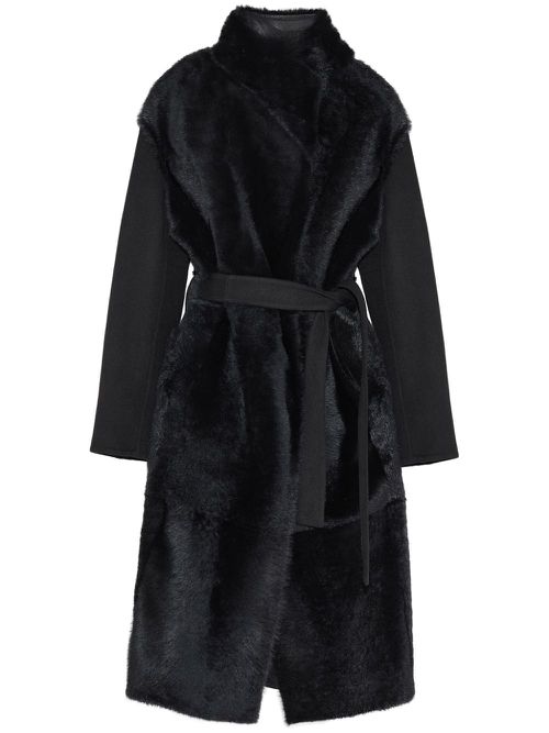 Double-sided lacon-lambskin coat - Black