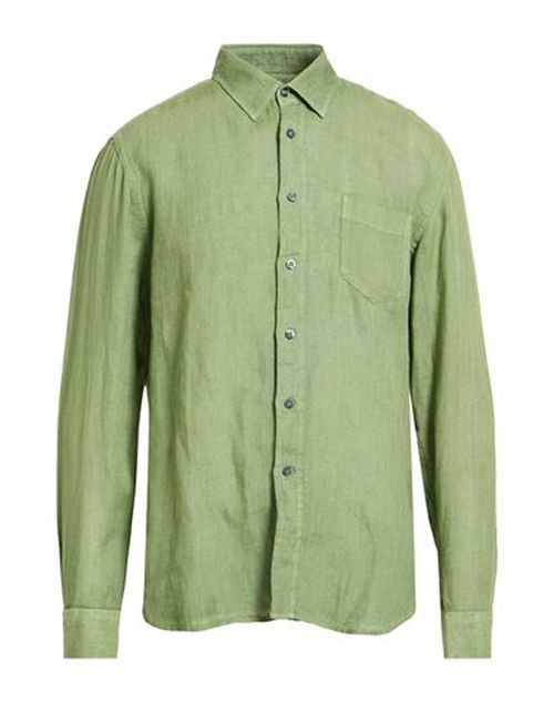 Man Shirt Green Size M Linen