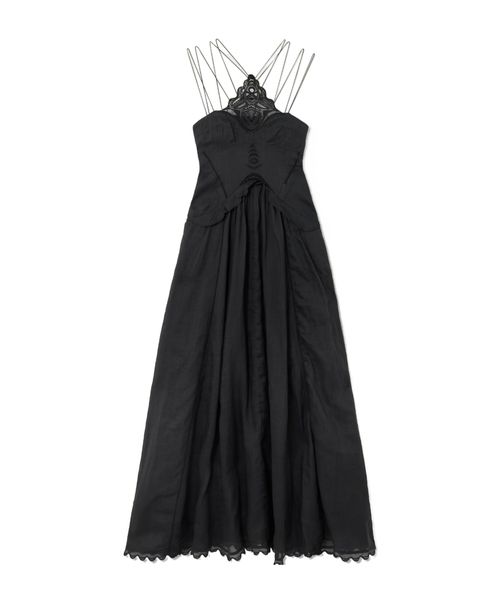 Lindy lace-trimmed embroidered dress