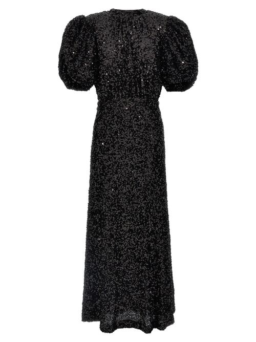 Sequin Midi Dress — Black