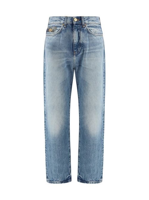 Distressed Stone-Wash Denim Jeans — Blue