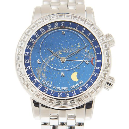 Celestial Automatic Baguette Diamond Blue Dial Mens Watch 6104-1G-010