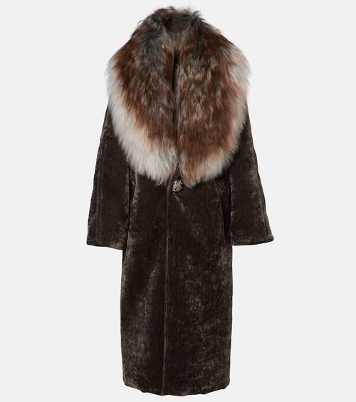 Shearling-trimmed coat