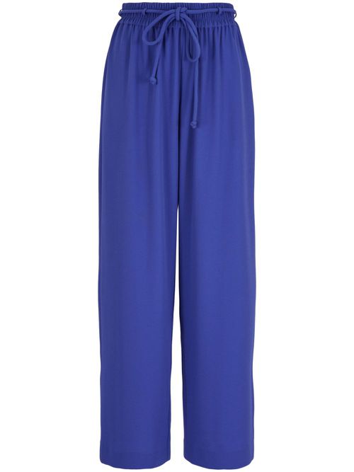 Elasticated-waist straight-leg trousers - Blue