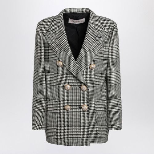Valentino Houndstooth Double-Breasted Jacket