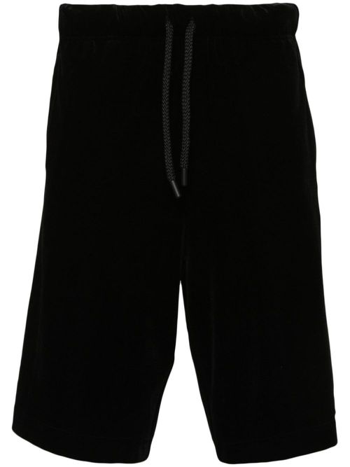 Logo-patch velvet shorts - Black