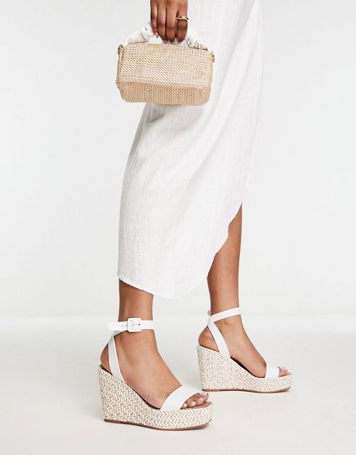 Upstage rope wedge sandal in white