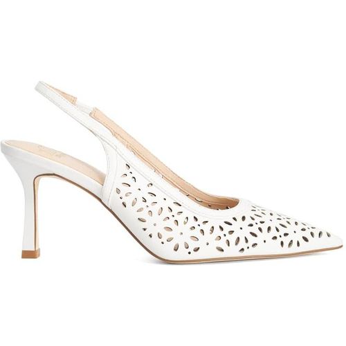 Dune London 'corfu' Leather Heeled Sandals In White